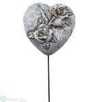 Herz mit Rosendeko, D7x3 cm