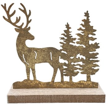 Reh-Baum-Deko, 18x17.5x6 cm