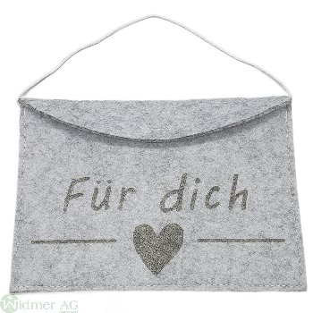 Filz-Couvert mit Text, 21x15cm