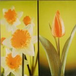 Bild mit Tulpe LB 80x40cm, S/2